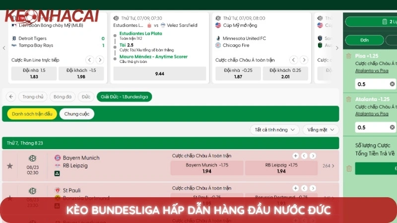 Kèo Bundesliga hấp dẫn hàng đầu nước Đức