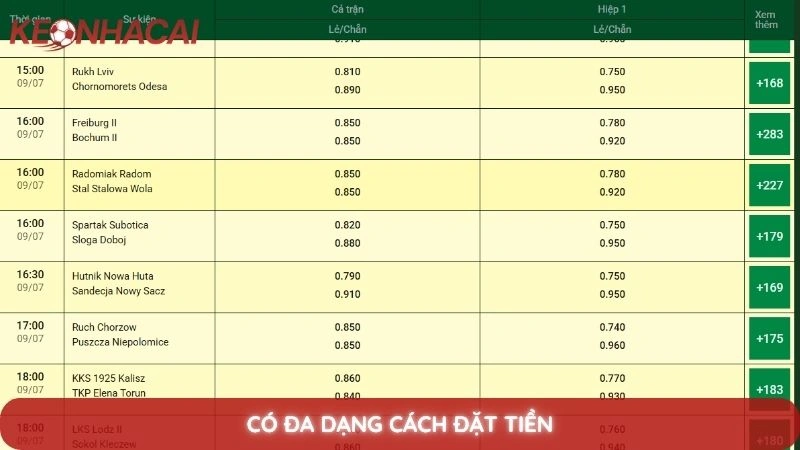 Cách phân tích bảng kèo nhà cái như một chuyên gia thực thụ 3 Có đa dạng cách đặt tiền