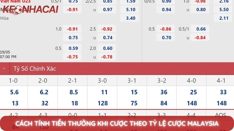 Tỷ lệ cược Malaysia & Bí quyết cược kèo Malay luôn thắng 3 Cách tính tiền thưởng khi cược theo tỷ lệ cược Malaysia